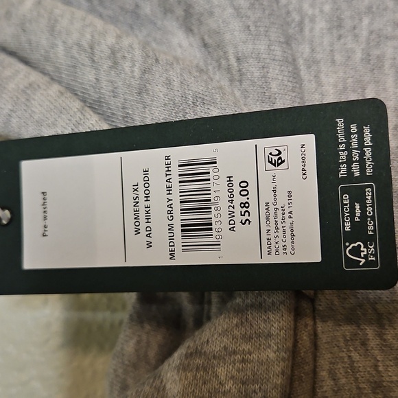 NWT Alpine Design Womens AD Hike Hoodie Size XL Gray Heather Fleece Pullover - Picture 4 of 6